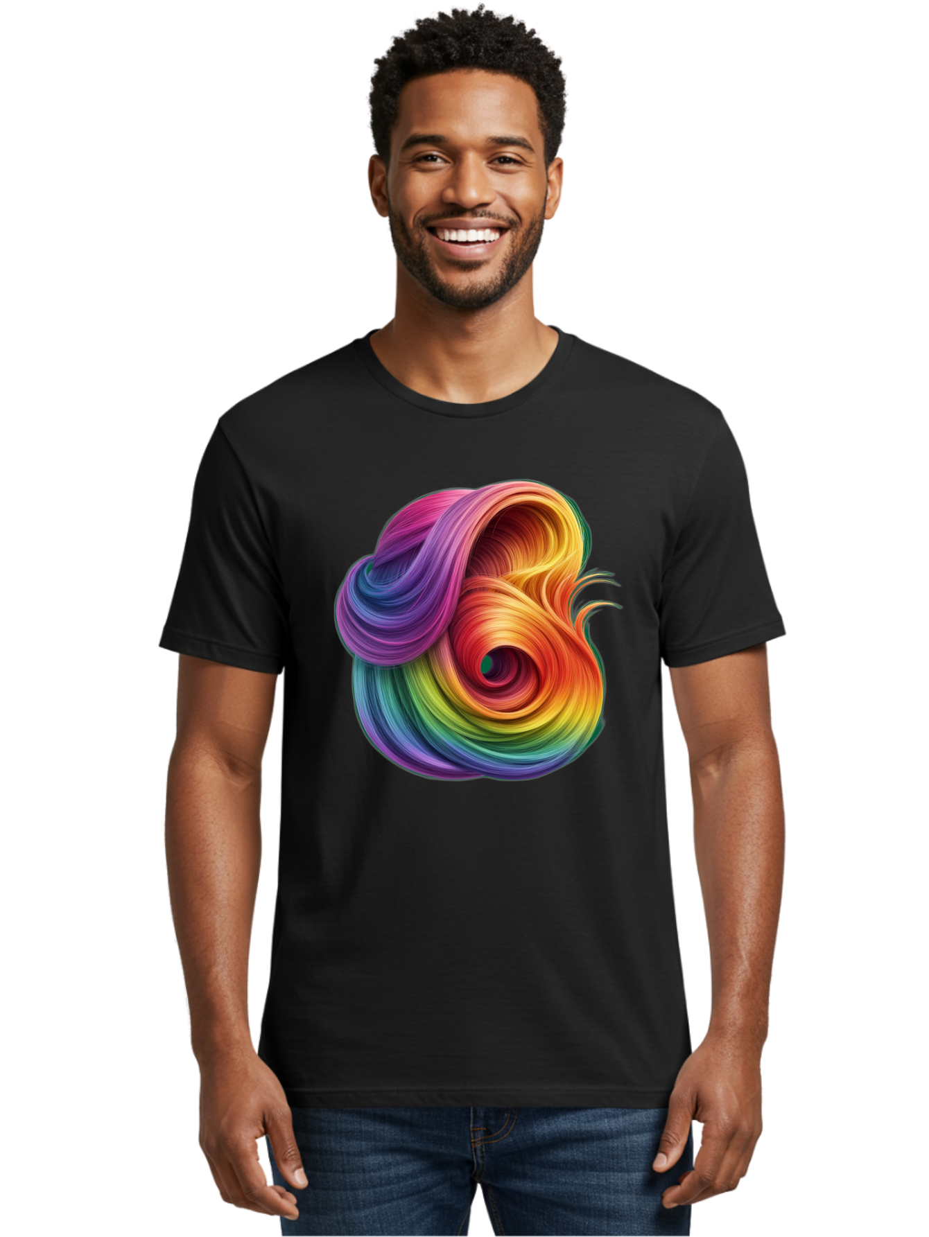 Rainbow-Swirl Men'S Graphic Tee, 100% Cotton, Comfortable Casual Summer Wear, Machine Washable, Vintage Camera, Old Camera, Antique Camera, Black Camera, Classic Photography, Photography Equipment, Nostalgic Device, Film Camera, Camera Art Bal206