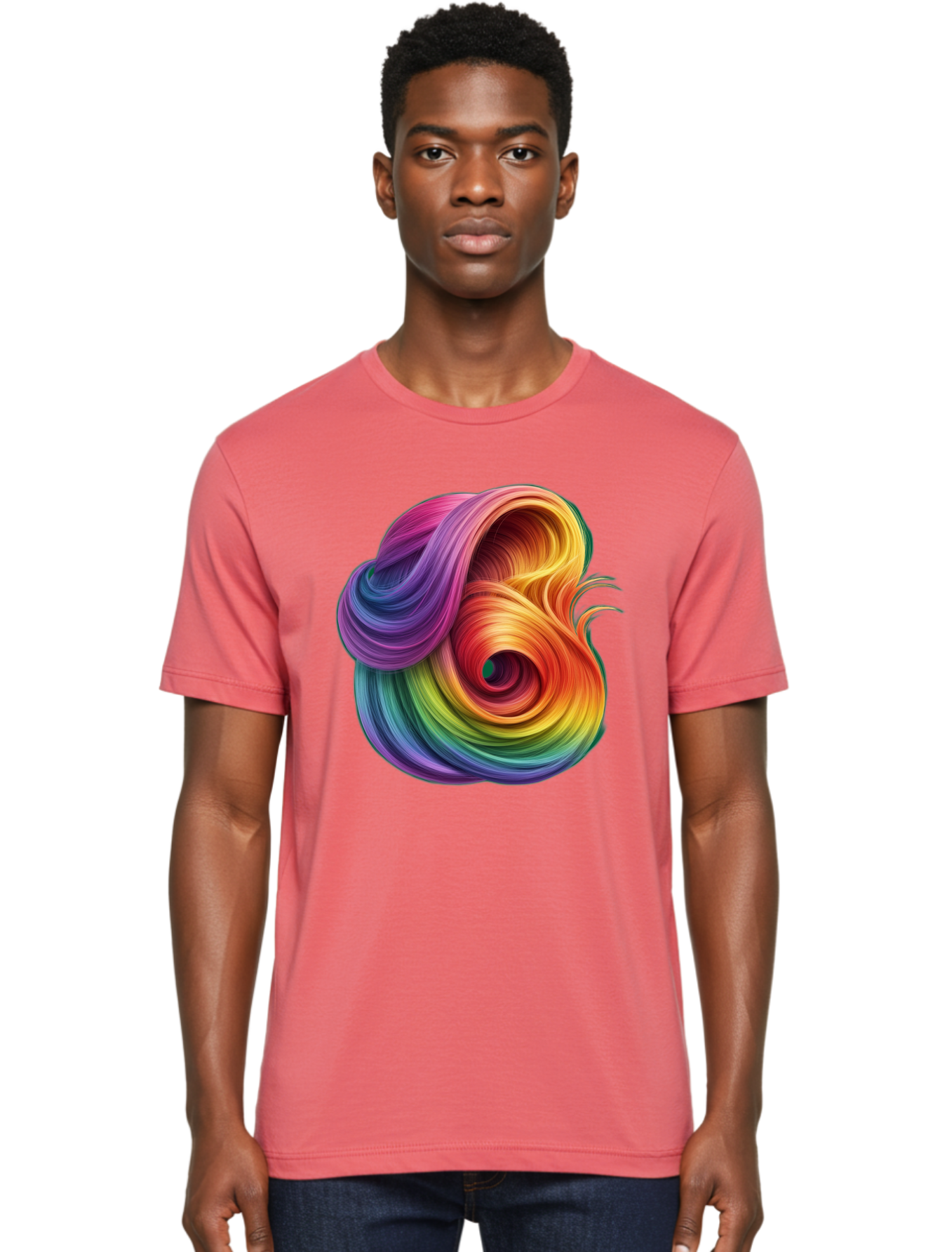 Rainbow-Swirl Men'S Graphic Tee, 100% Cotton, Comfortable Casual Summer Wear, Machine Washable, Vintage Camera, Old Camera, Antique Camera, Black Camera, Classic Photography, Photography Equipment, Nostalgic Device, Film Camera, Camera Art Bal206