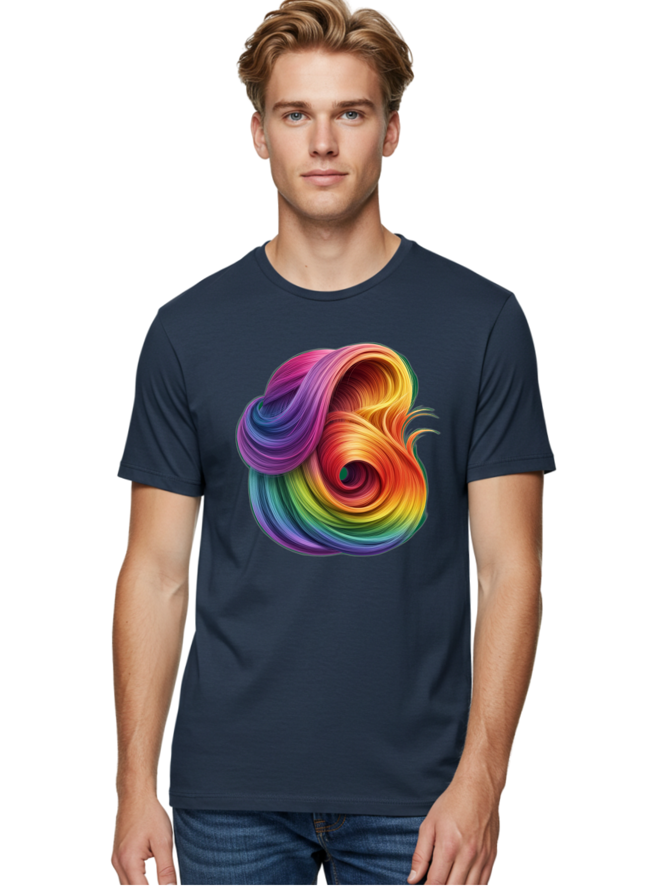 Rainbow-Swirl Men'S Graphic Tee, 100% Cotton, Comfortable Casual Summer Wear, Machine Washable, Vintage Camera, Old Camera, Antique Camera, Black Camera, Classic Photography, Photography Equipment, Nostalgic Device, Film Camera, Camera Art Bal206