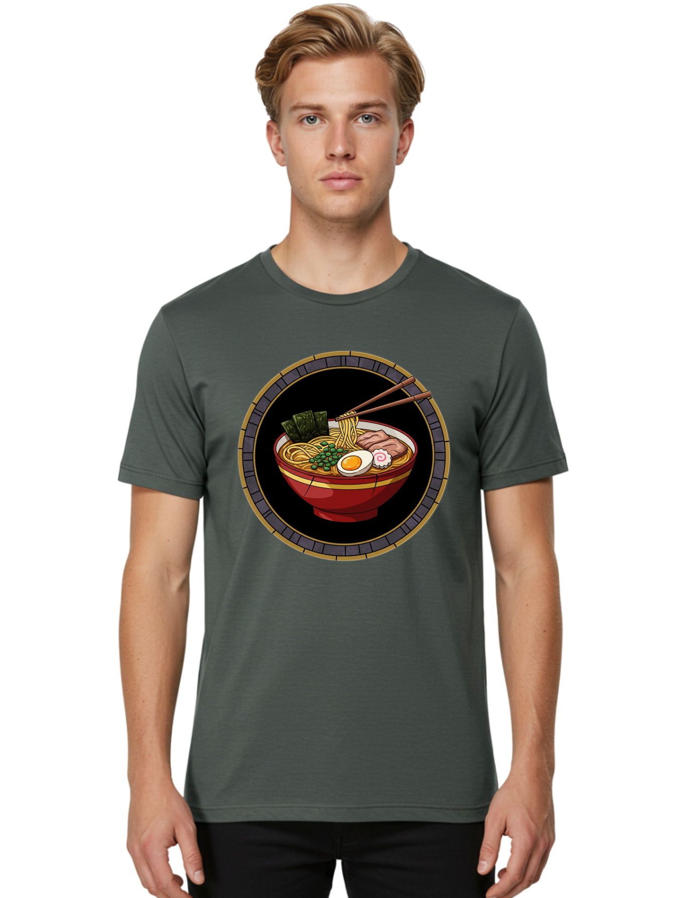 Ramen-Bowl Men'S Graphic Tee, 100% Cotton, Comfortable Casual Summer Wear, Machine Washable, Vintage Camera, Old Camera, Antique Camera, Black Camera, Classic Photography, Photography Equipment, Nostalgic Device, Film Camera, Camera Art Bal208