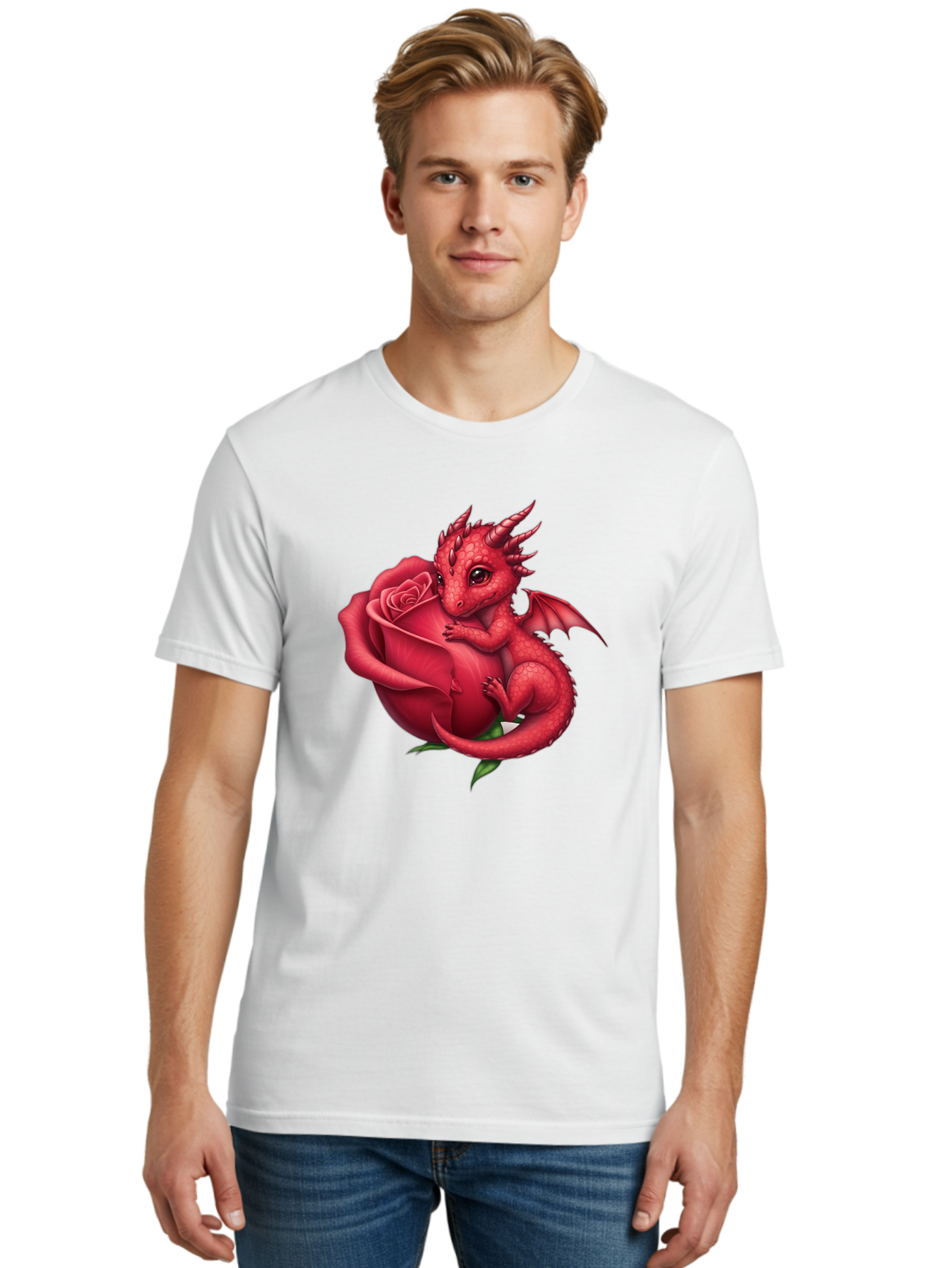 Red-Dragon-With-Rose Men'S Graphic Tee, 100% Cotton, Comfortable Casual Summer Wear, Machine Washable, Vintage Camera, Old Camera, Antique Camera, Black Camera, Classic Photography, Photography Equipment, Nostalgic Device, Film Camera, Bal216