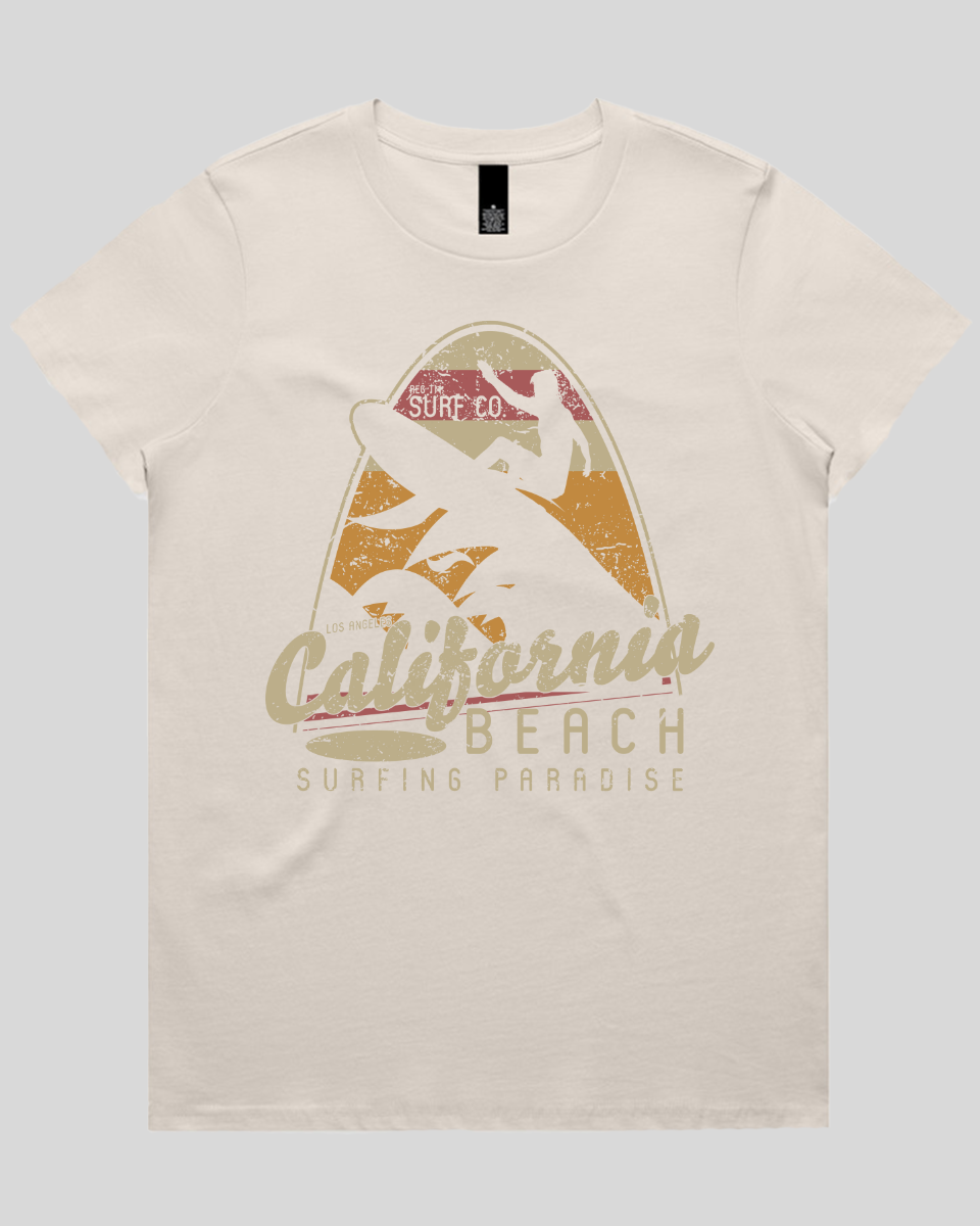California Beach Surfing Paradise Women's T-Shirt