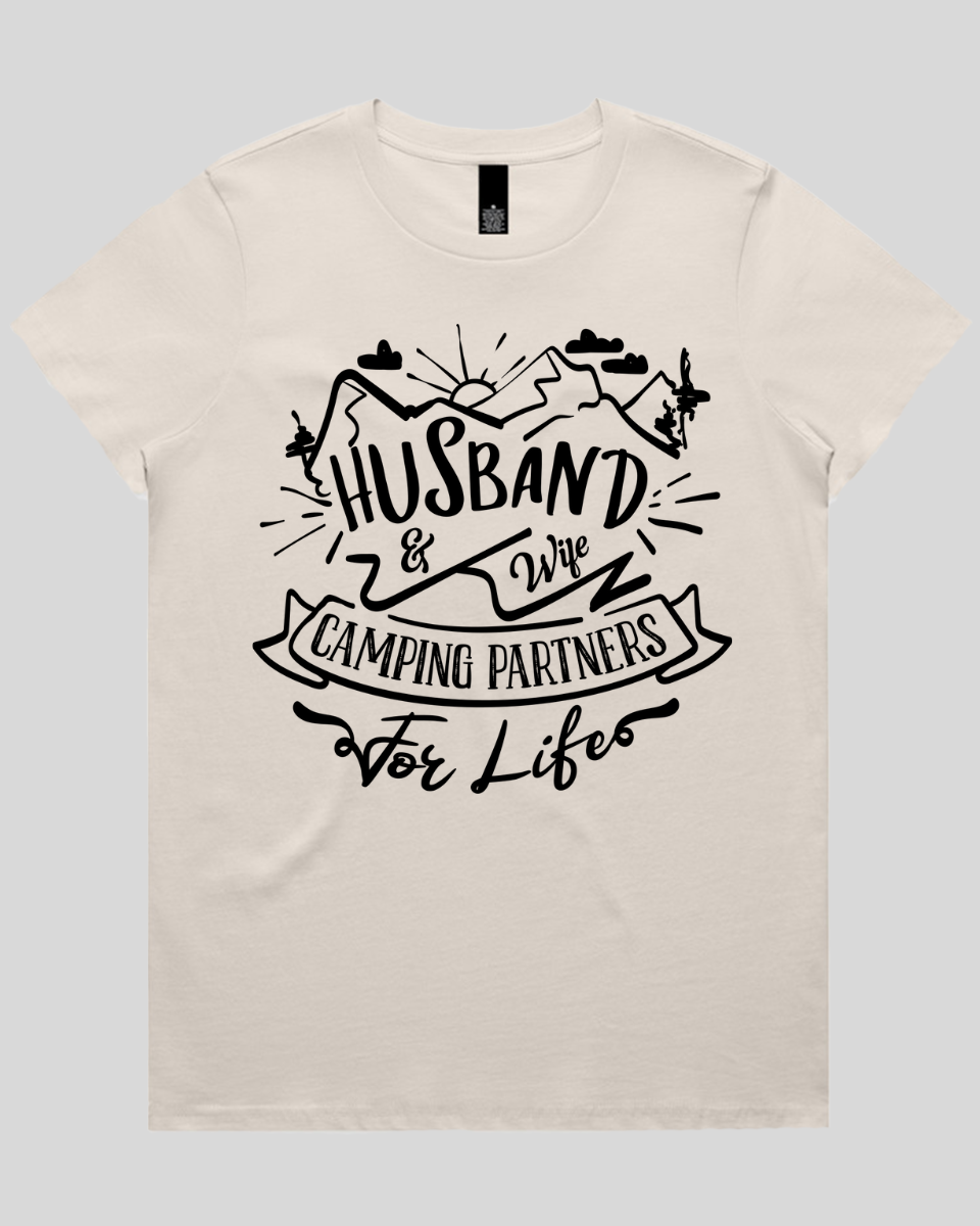 Husband & Wife Camping Partners for Life Women's T-Shirt