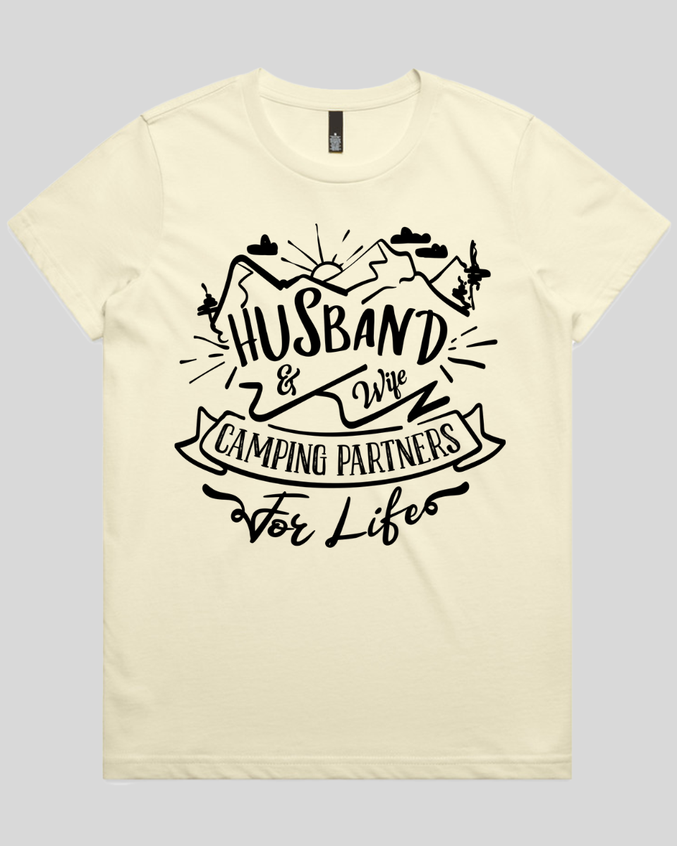 Husband & Wife Camping Partners for Life Women's T-Shirt