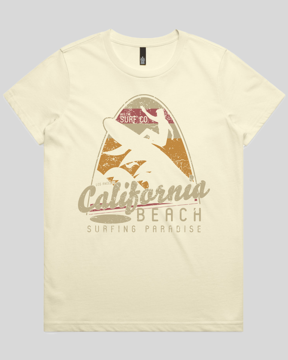 California Beach Surfing Paradise Women's T-Shirt