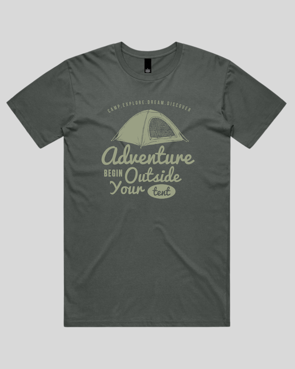 Adventure Begin Outside Your Tent Men's T-Shirt