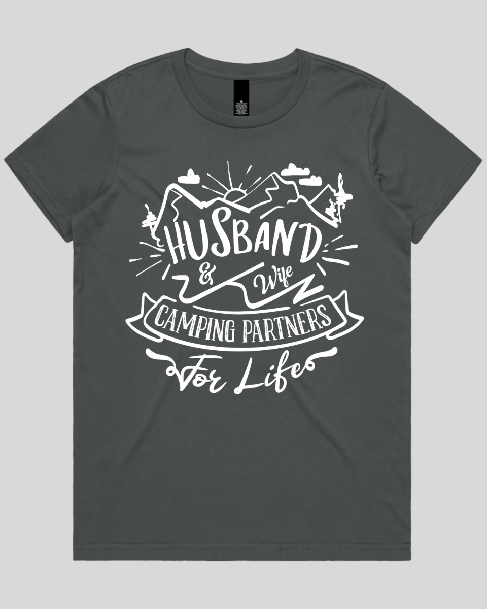 Husband & Wife Camping Partners for Life Women's T-Shirt