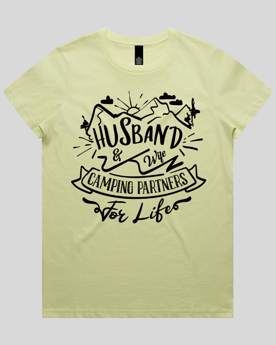 Husband & Wife Camping Partners for Life Women's T-Shirt