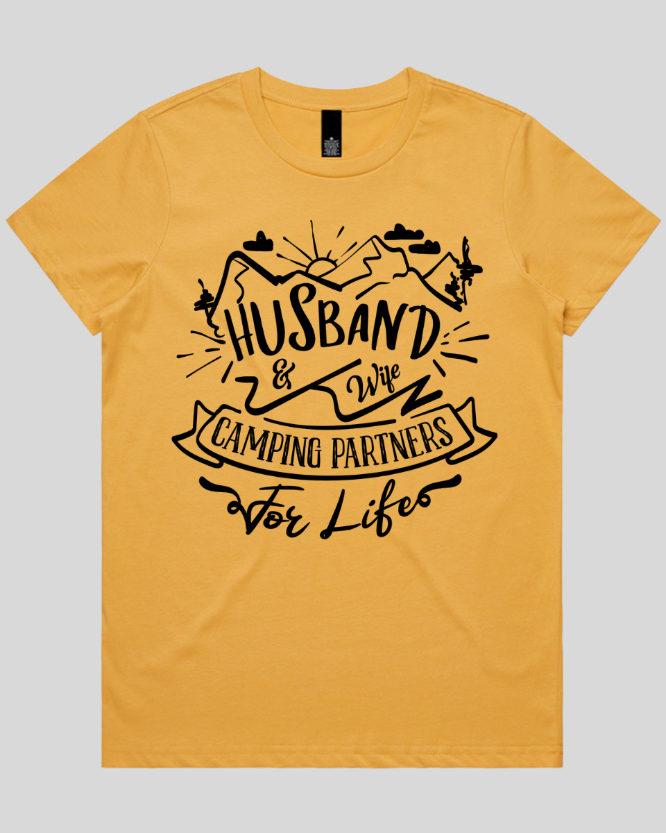 Husband & Wife Camping Partners for Life Women's T-Shirt