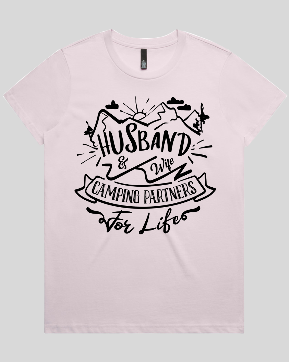 Husband & Wife Camping Partners for Life Women's T-Shirt