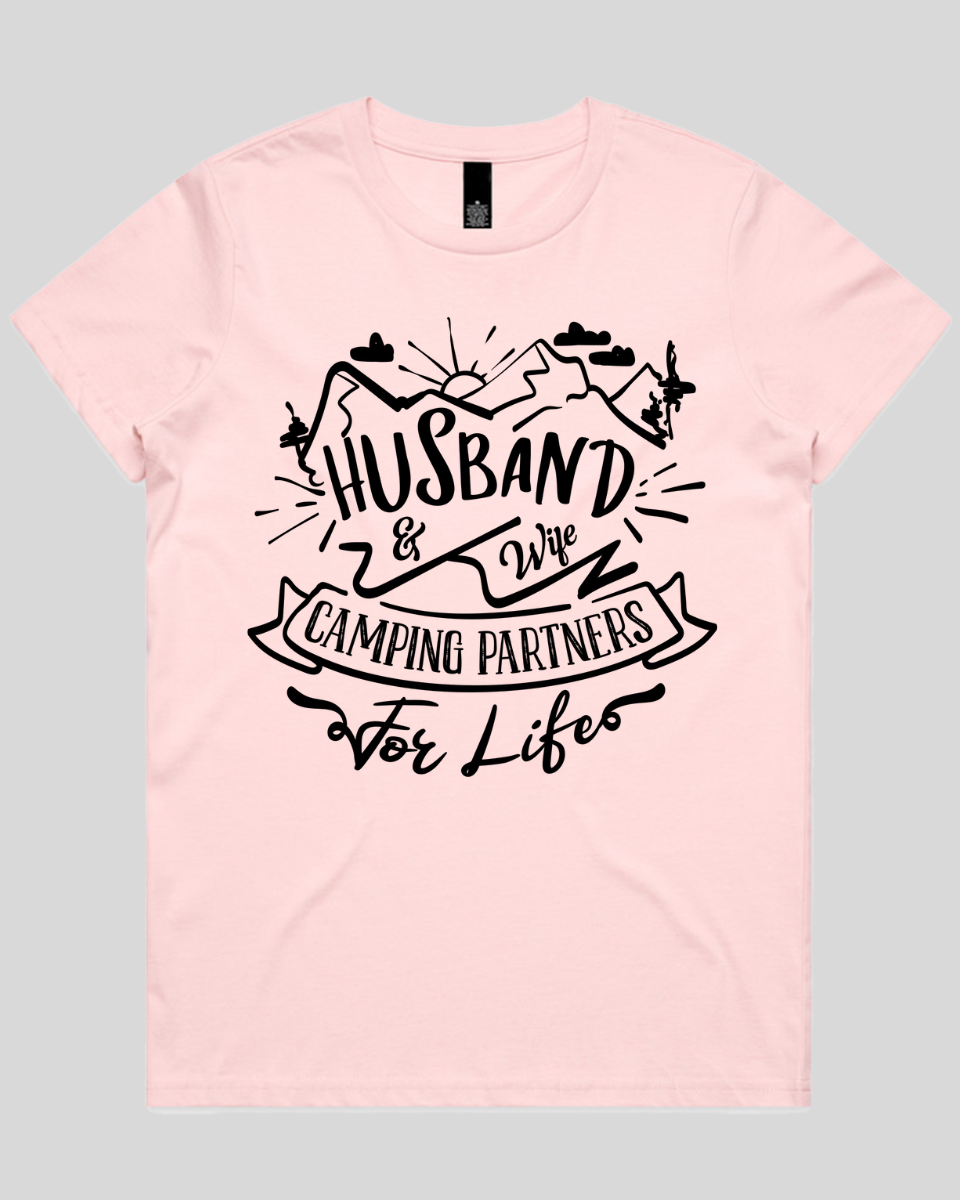 Husband & Wife Camping Partners for Life Women's T-Shirt