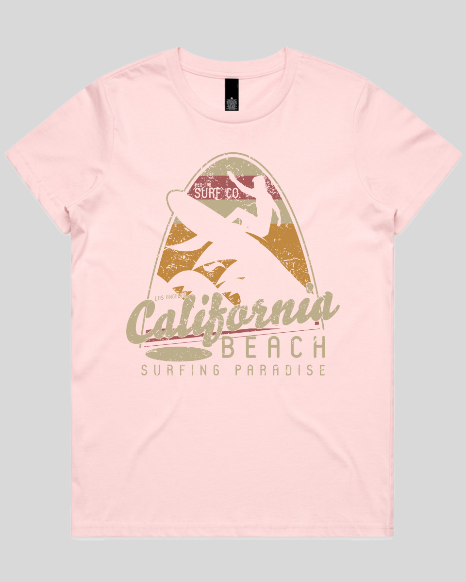 California Beach Surfing Paradise Women's T-Shirt