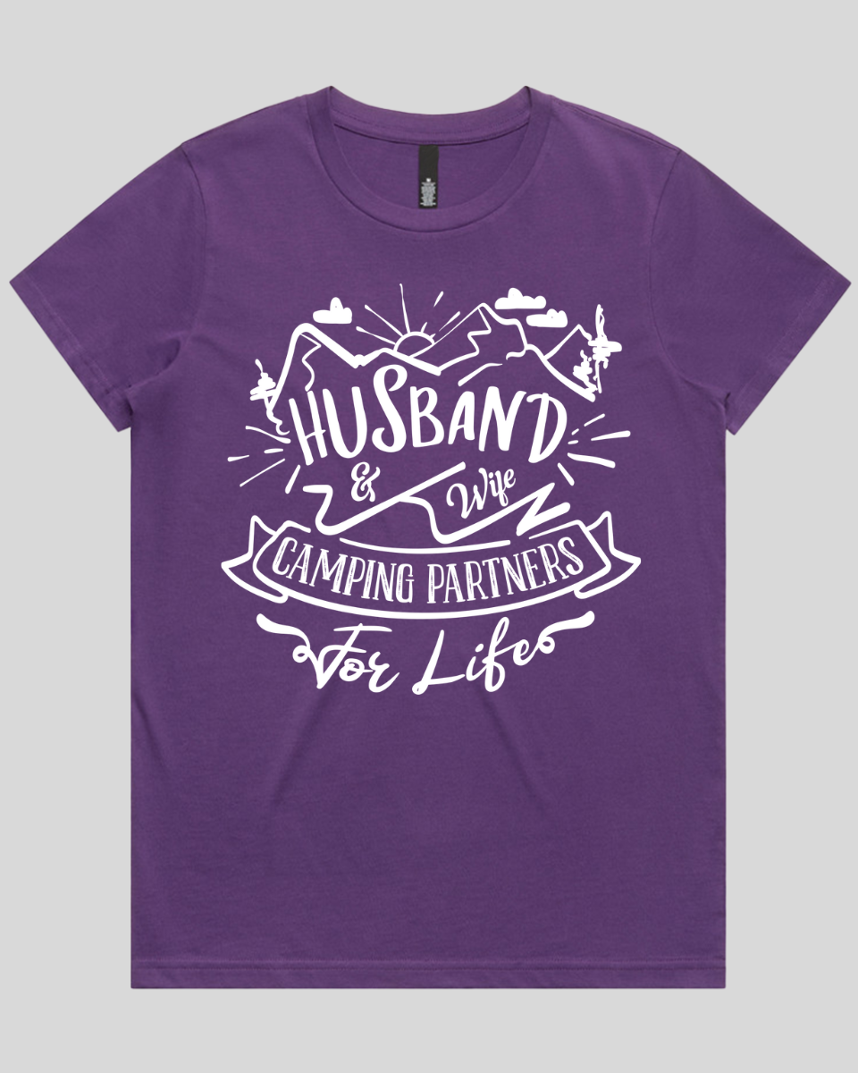 Husband & Wife Camping Partners for Life Women's T-Shirt