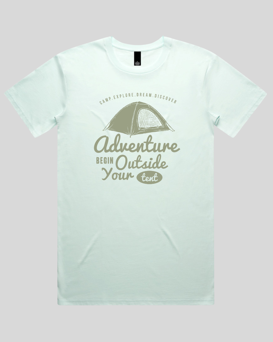 Adventure Begin Outside Your Tent Men's T-Shirt