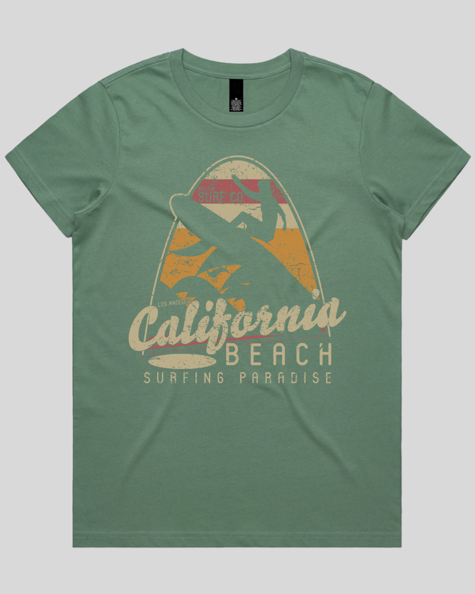 California Beach Surfing Paradise Women's T-Shirt