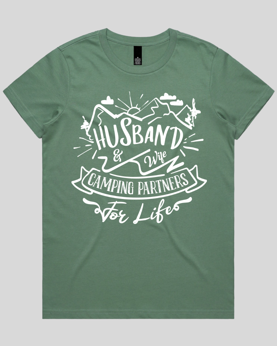 Husband & Wife Camping Partners for Life Women's T-Shirt
