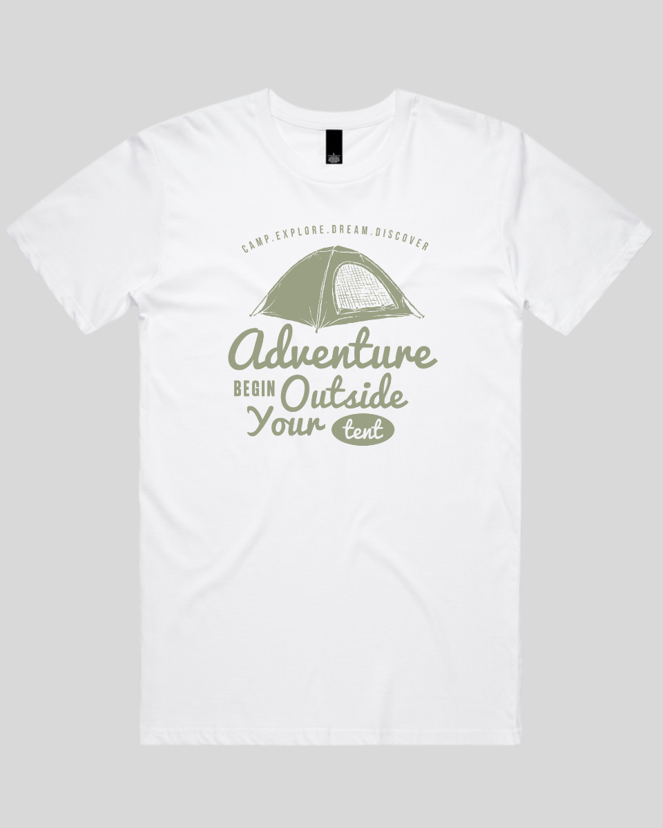 Adventure Begin Outside Your Tent Men's T-Shirt