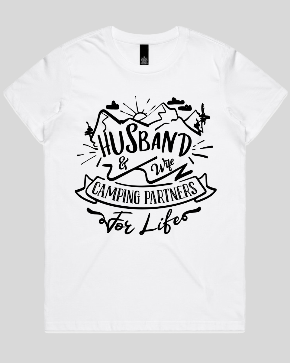 Husband & Wife Camping Partners for Life Women's T-Shirt